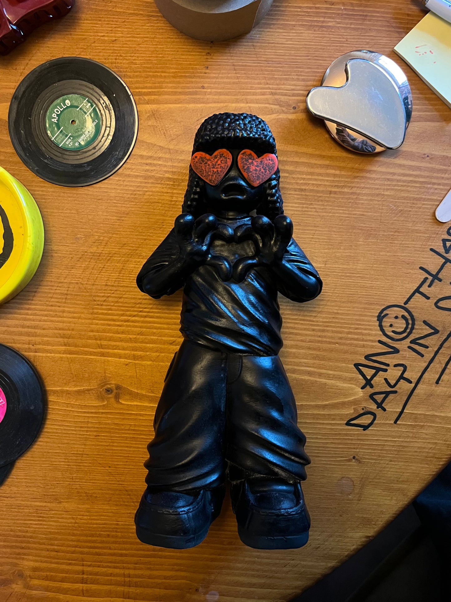 Satin Black Washed Red